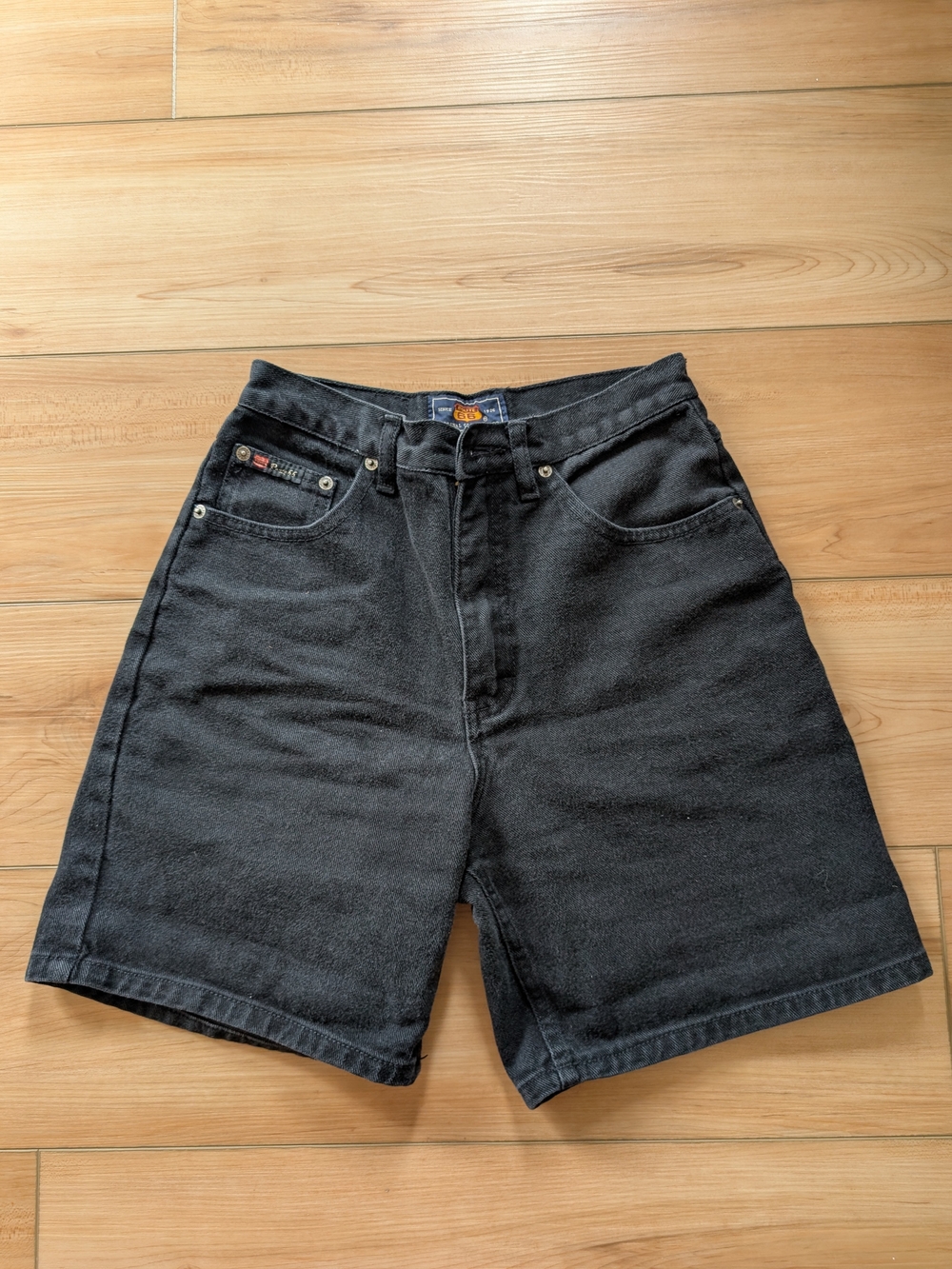 Vintage Route 66 Carpentar Black Denim Shorts